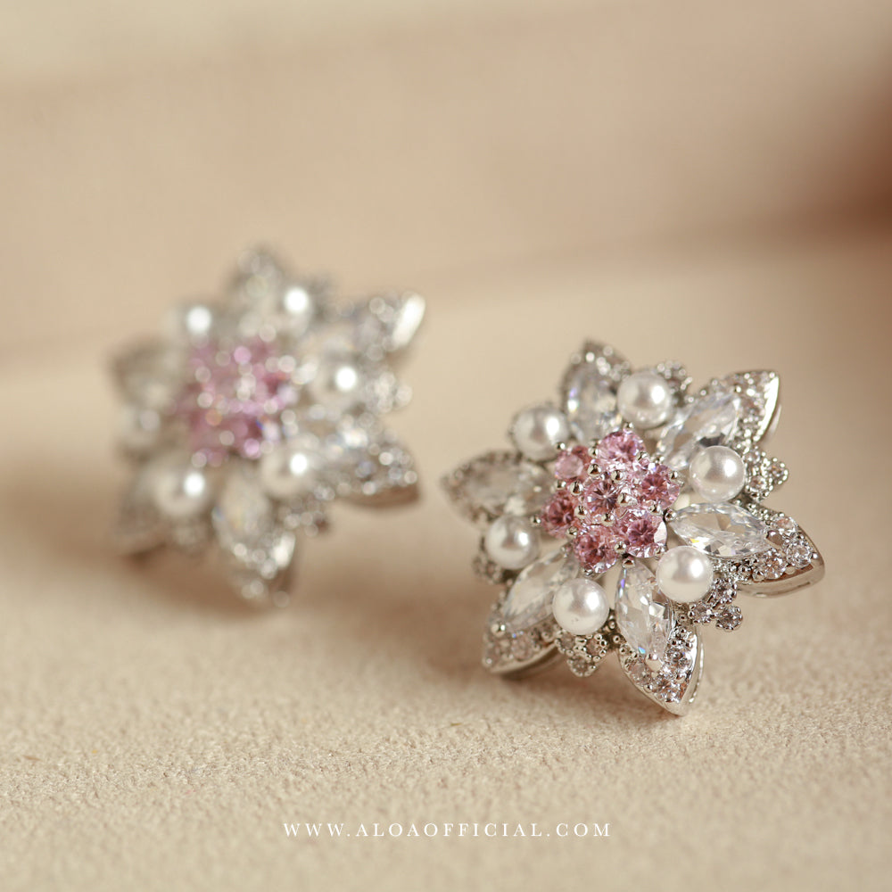 Pink Blossom Pearl Studs