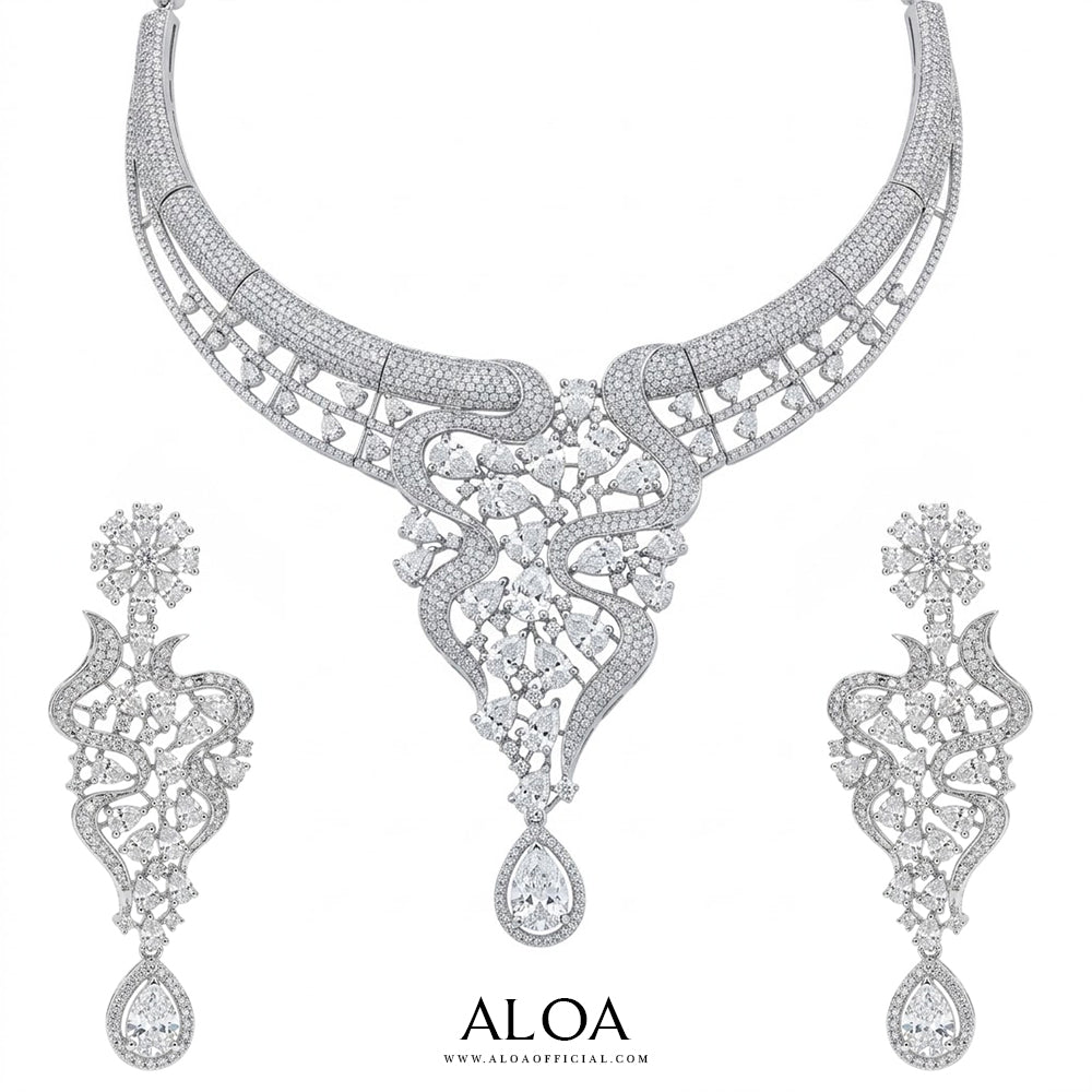 White CZ Necklace Set
