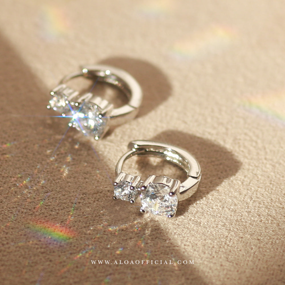 Silver CZ Sparkle Hoops