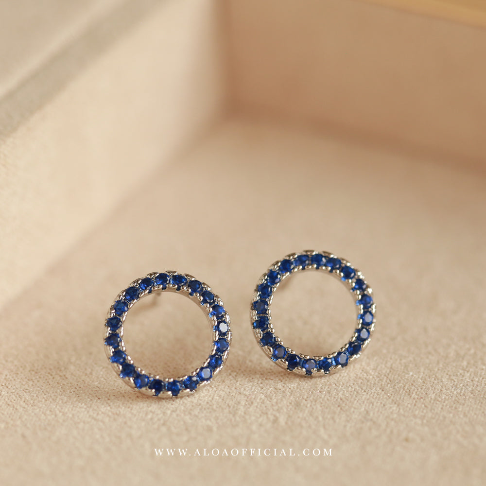 Blue CZ Halo Studs