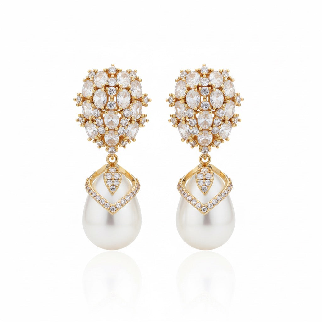 Lustrous Pearl Dangle Earrings