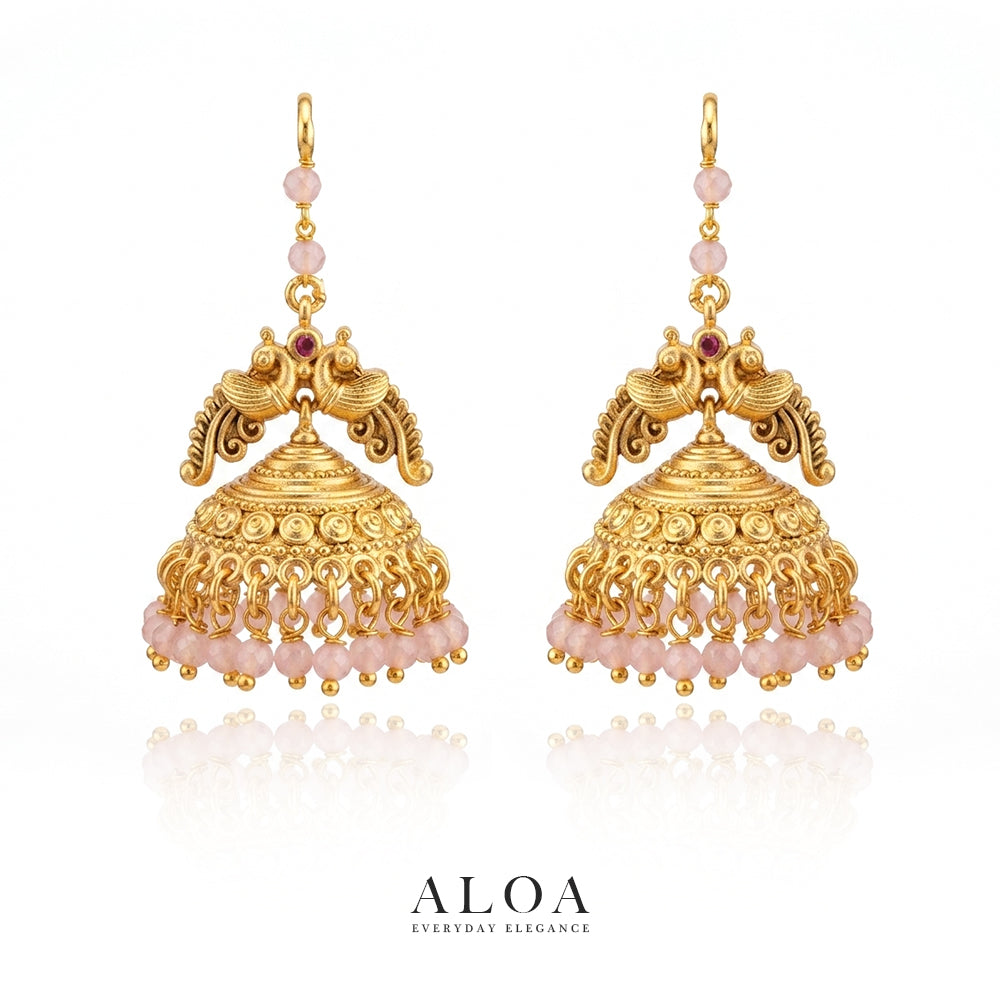 Peacock Gold-Toned Jhumkas