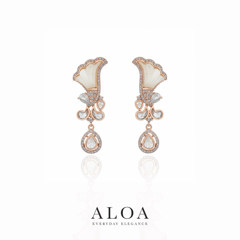 Mother of Pearl and Brilliant Cut CZ Statement Set