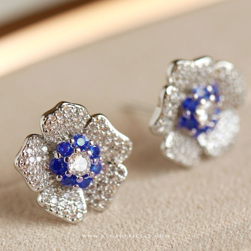 Flower Blue Studs