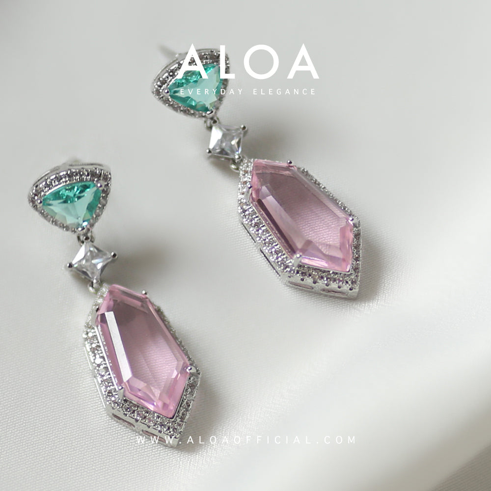 Stunning Pink and Green Whimsy Earrings