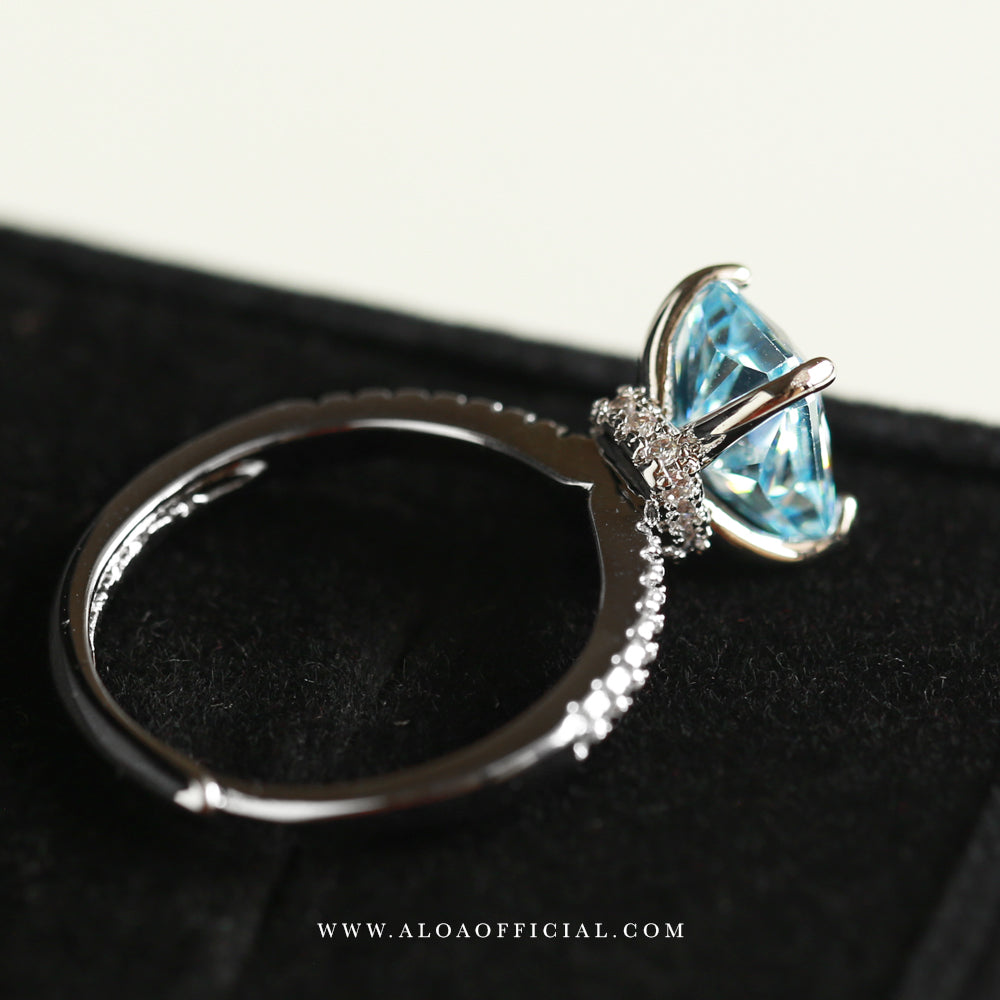Azure Radiance CZ Ring