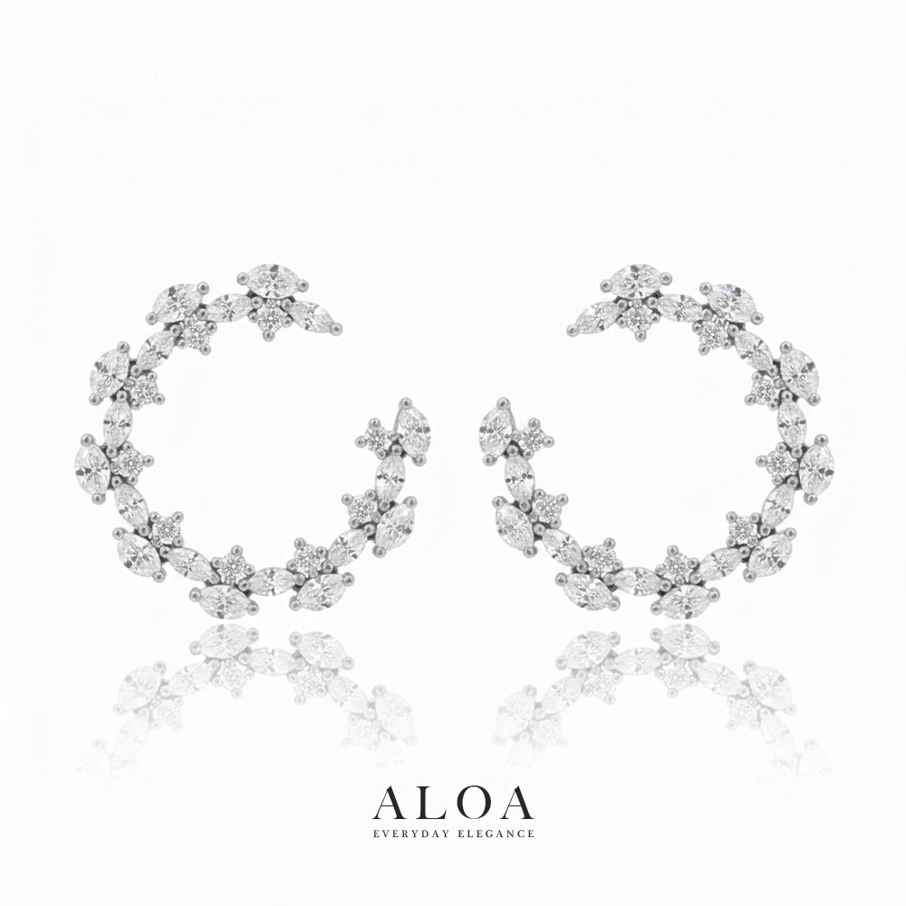 CZ Vine Screw-Back Studs