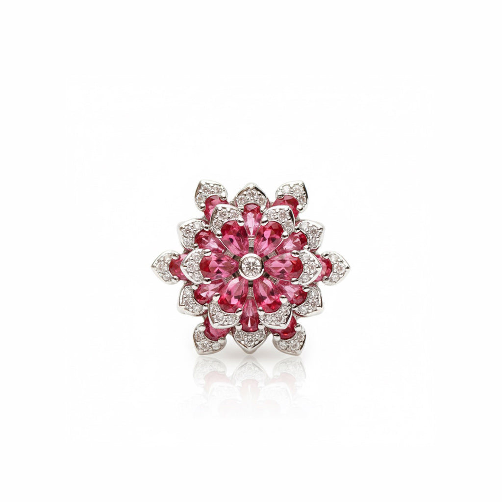 Rose Red CZ Statement Ring