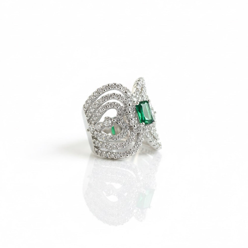 Emerald Elegance - Adjustable Ring