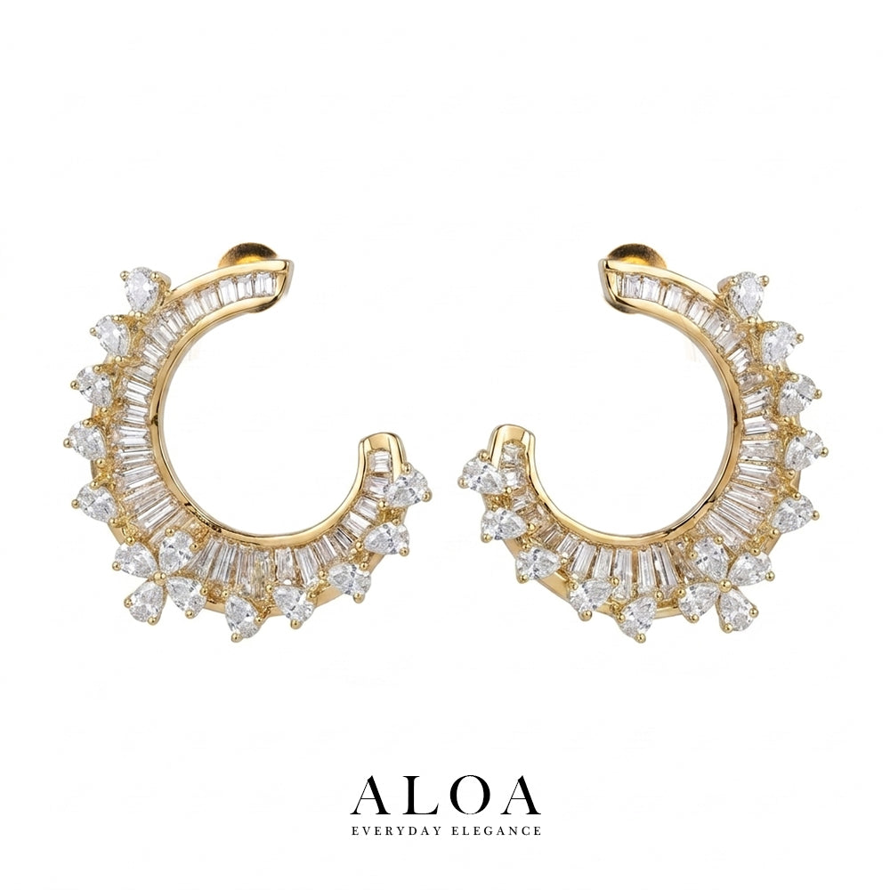 Aurora Crescent Studs
