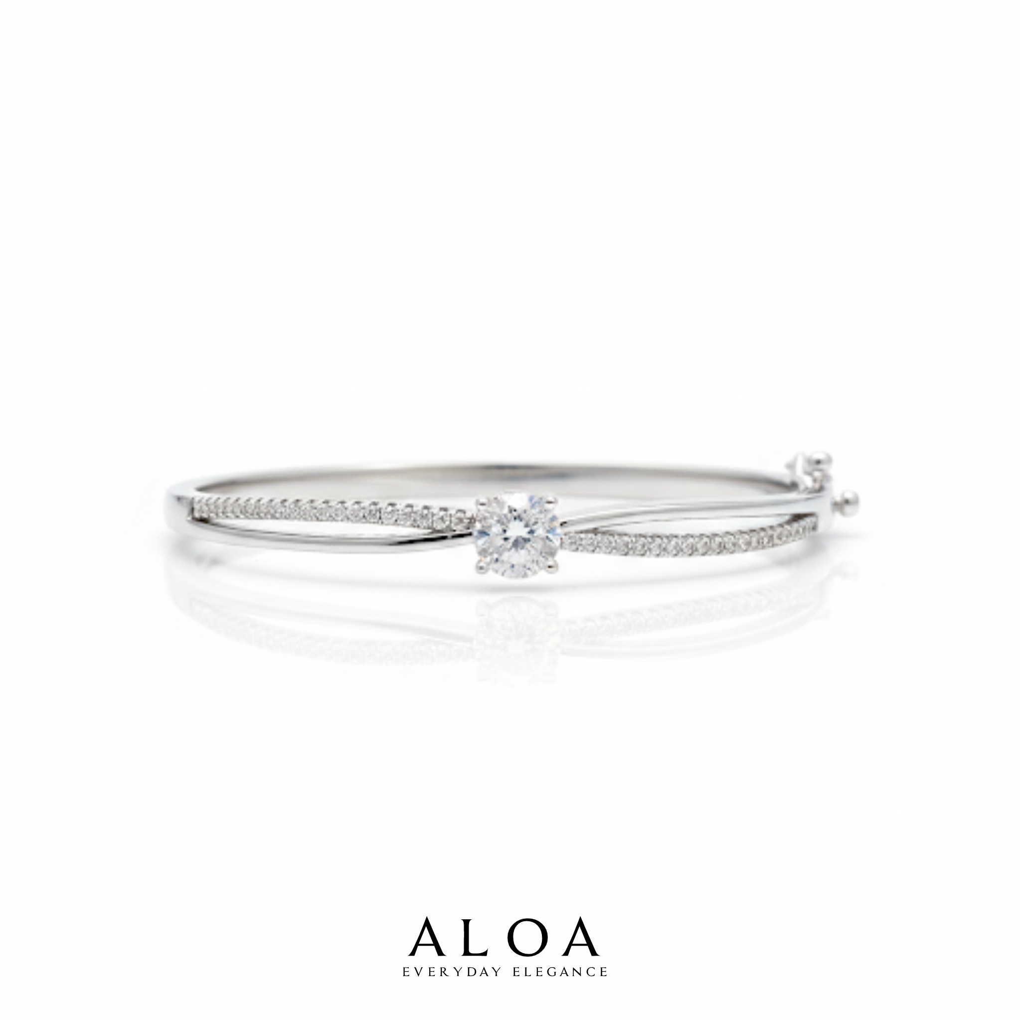 Solitaire Infinity Cross-Over Bracelet