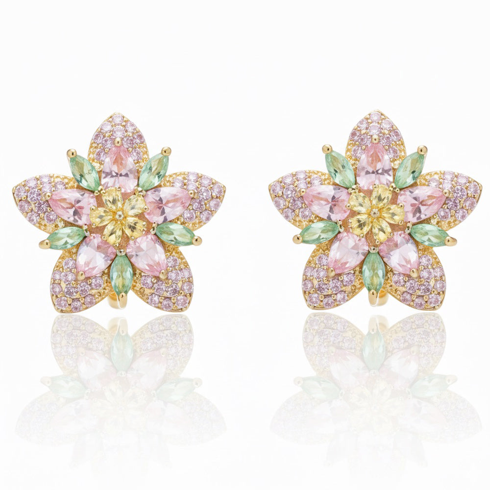 Pastel Bloom CZ Studs