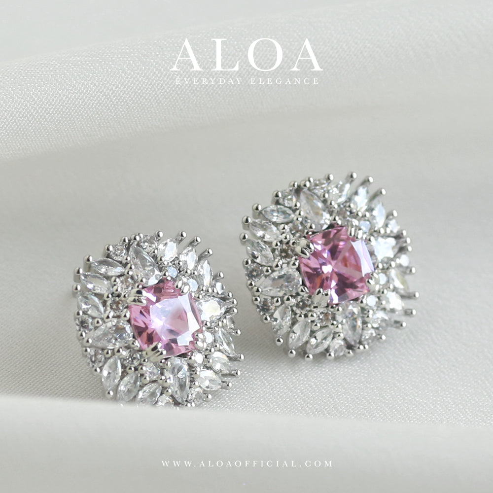 Classic Pink CZ Earrings