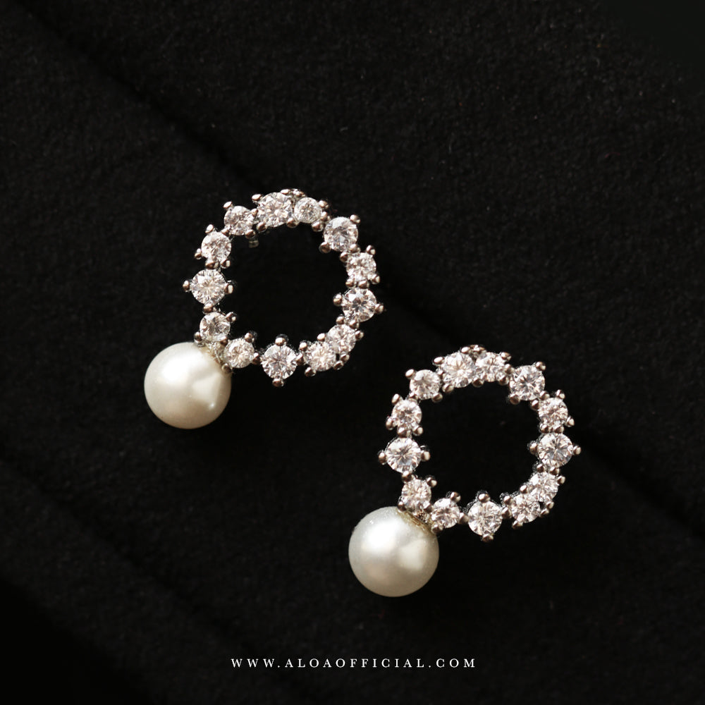 Dainty Pearl Studs In Silver