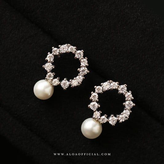 Dainty Pearl Studs In Silver