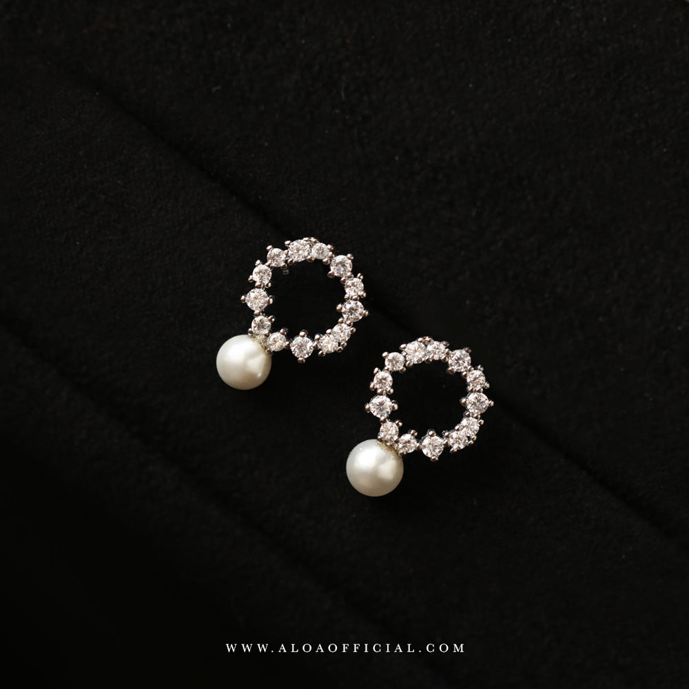 Dainty Pearl Studs In Silver