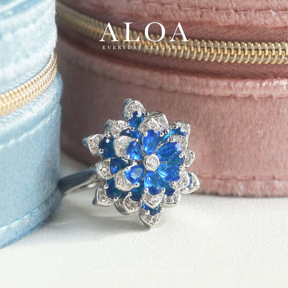 Royal Blue CZ Statement Ring