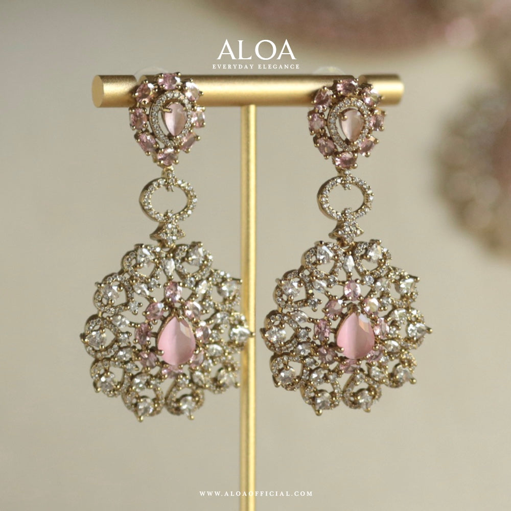 Aurelia Pink CZ Statement Necklace Set