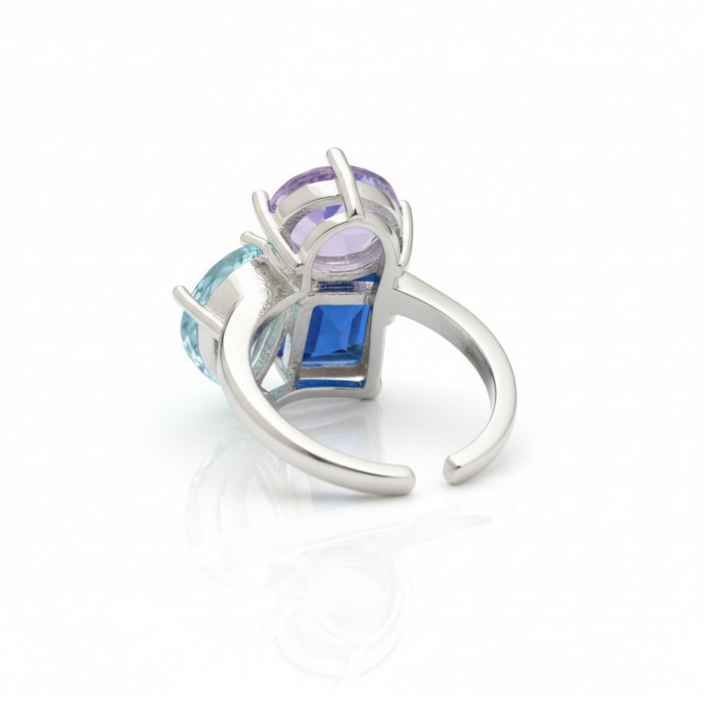 Multi-Cut CZ Luxe Earring (adjustable ring)