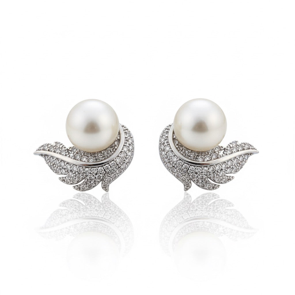 Pearl Leaf Studs