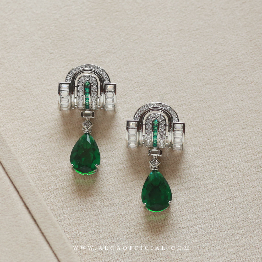 Emerald CZ Earrings