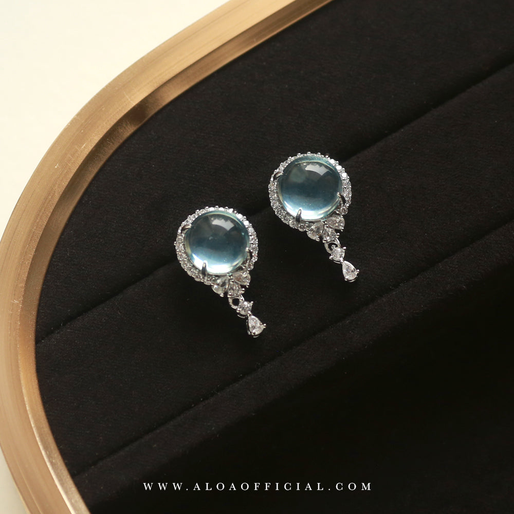 Jade & CZ Stud Earrings