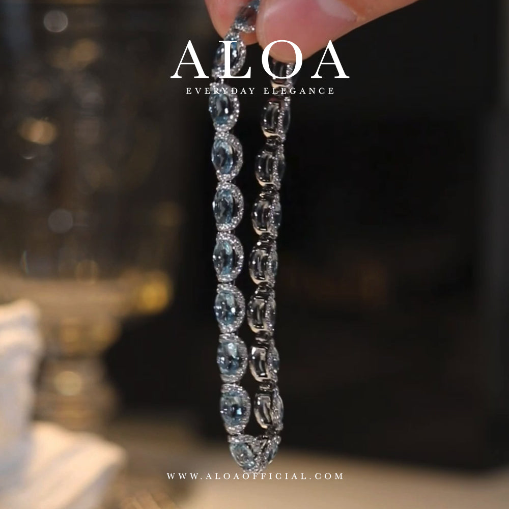Aqua CZ Bracelet