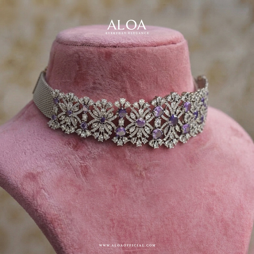 Violet Bloom Choker Set