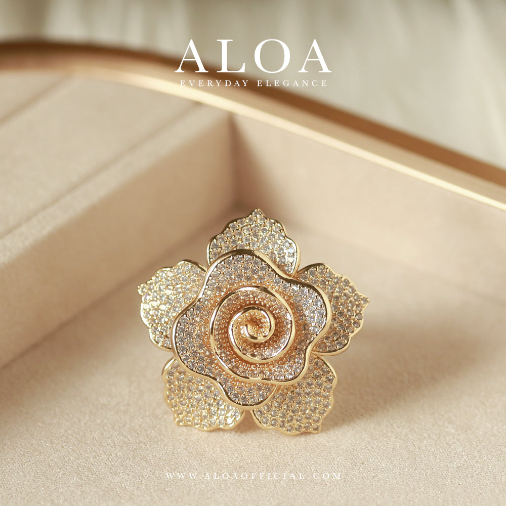 Golden Petals: Rose Ring