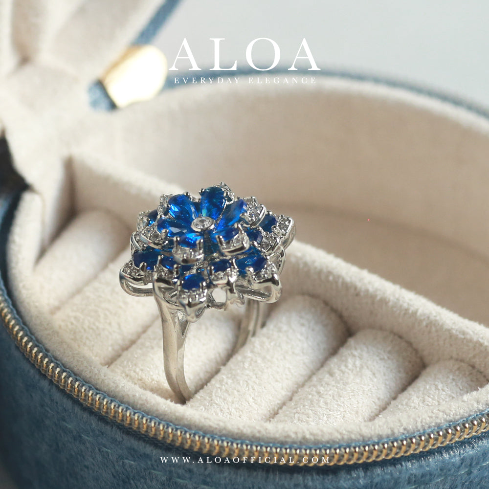 Royal Blue CZ Statement Ring