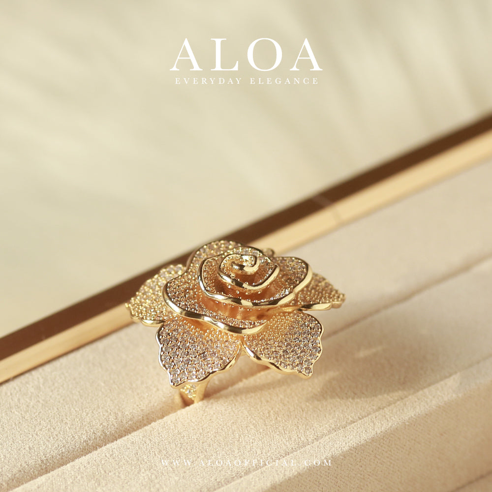 Golden Petals: Rose Ring