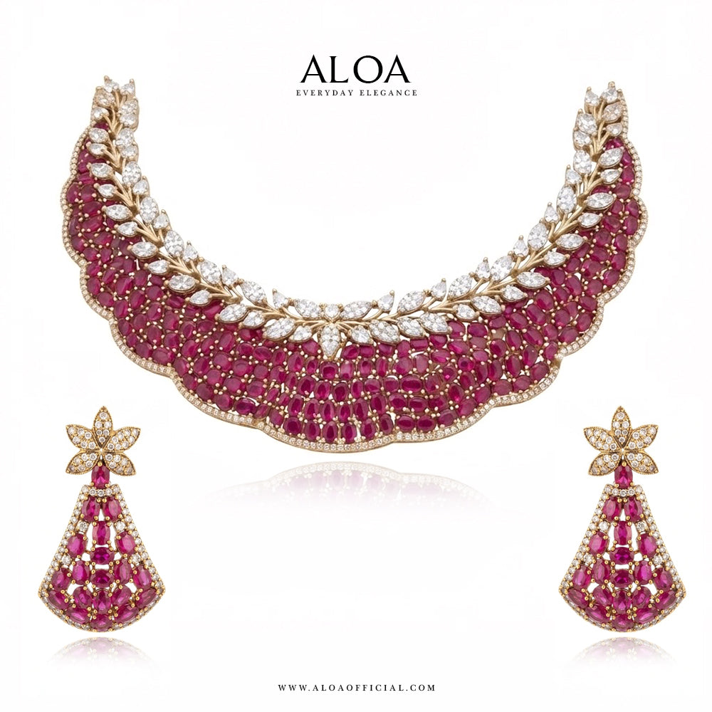 Ruby & Diamond Collar Set