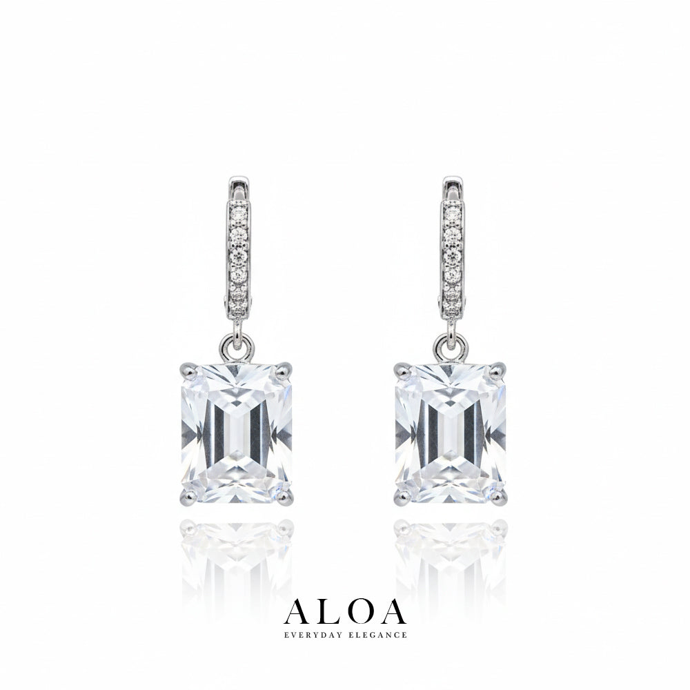 CZ Huggie Drop Earrings