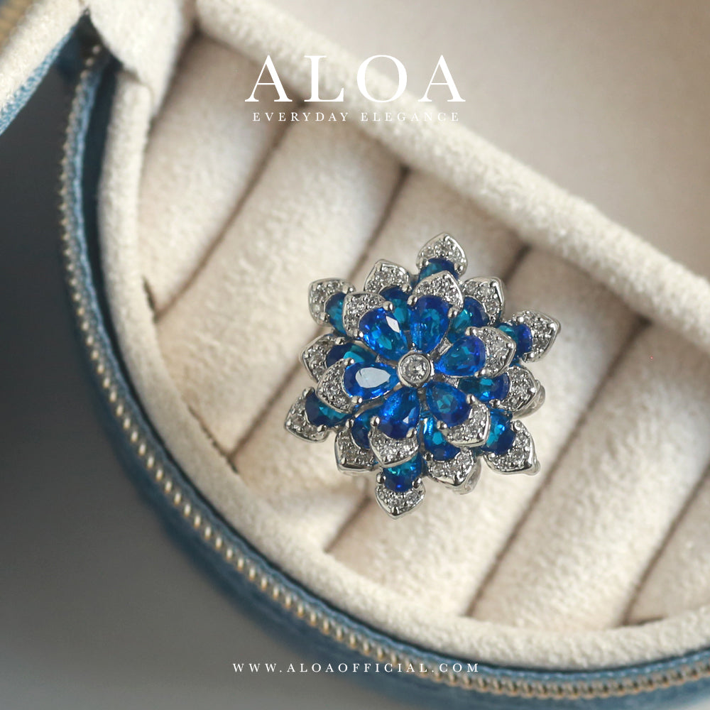 Royal Blue CZ Statement Ring