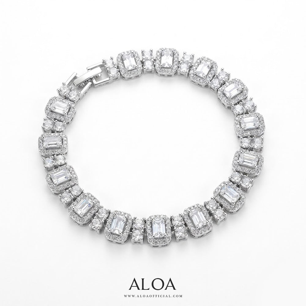 Emerald Cut CZ Tennis Bracelet