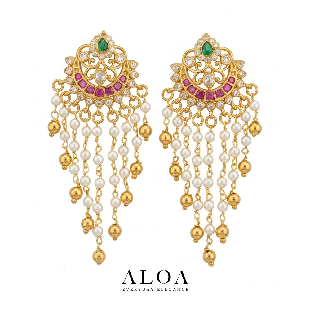 Heritage Chandbali Fringe Drops