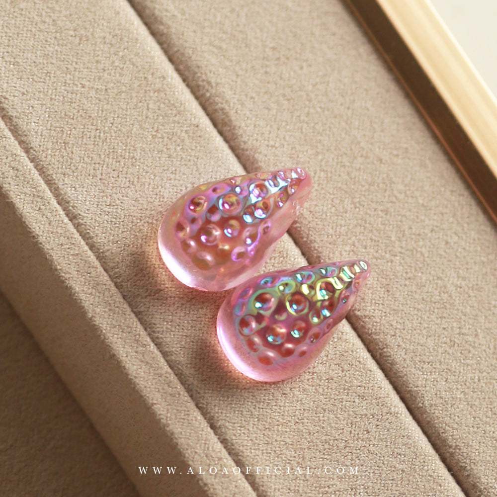 Pink Tear Drop Earrings