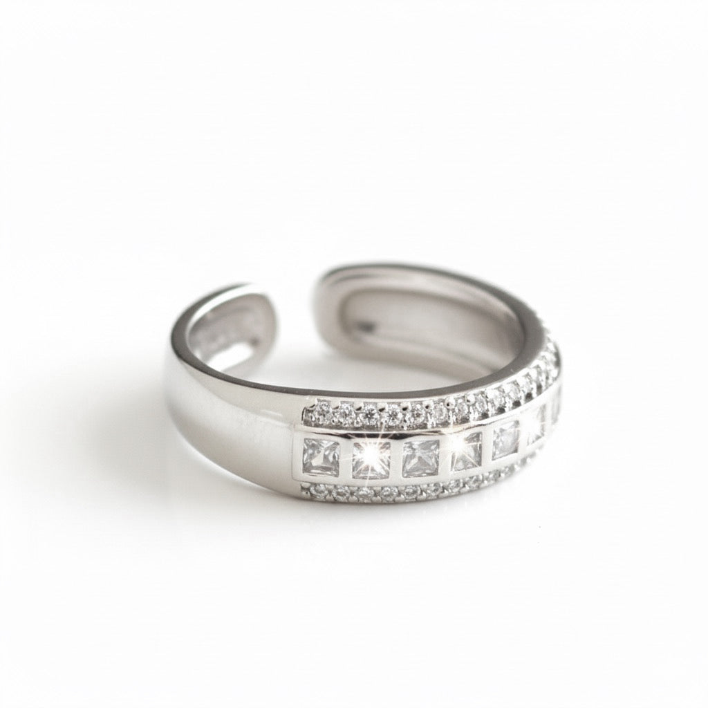 The Pavé Sparkle Adjustable Band Ring