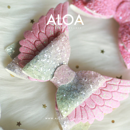 Double Layer Glitter Wing Hair Clip