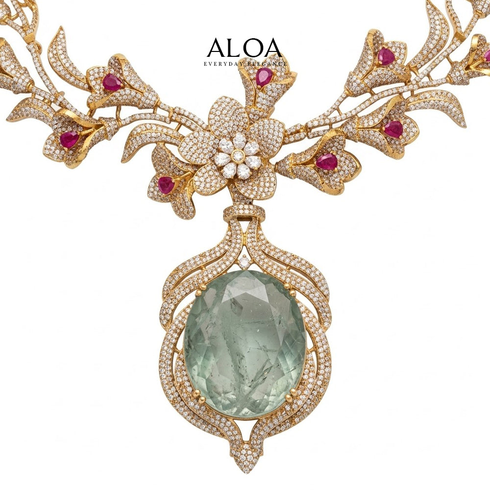 Statement Floral Necklace Set