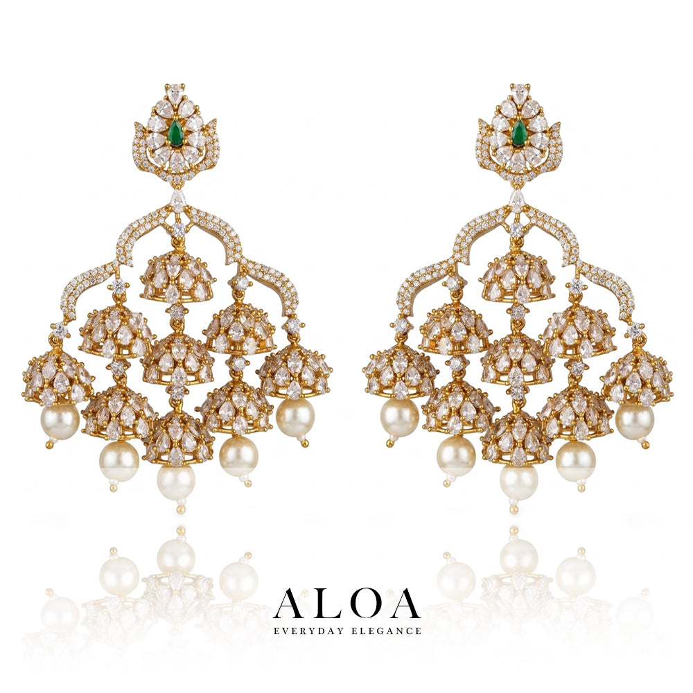 Multi-Jhumka Chandelier Earrings