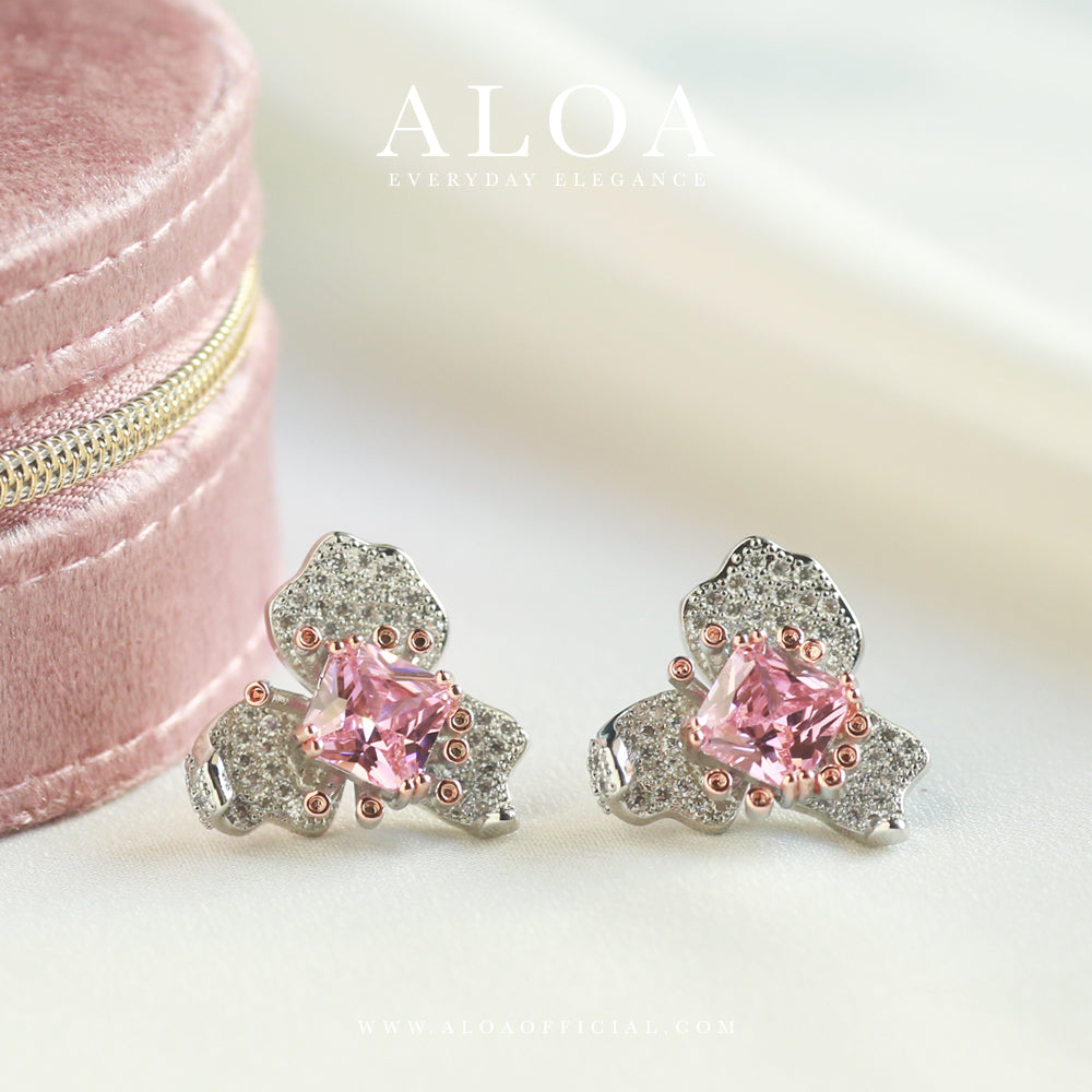 Springtime whisper studs in Pink