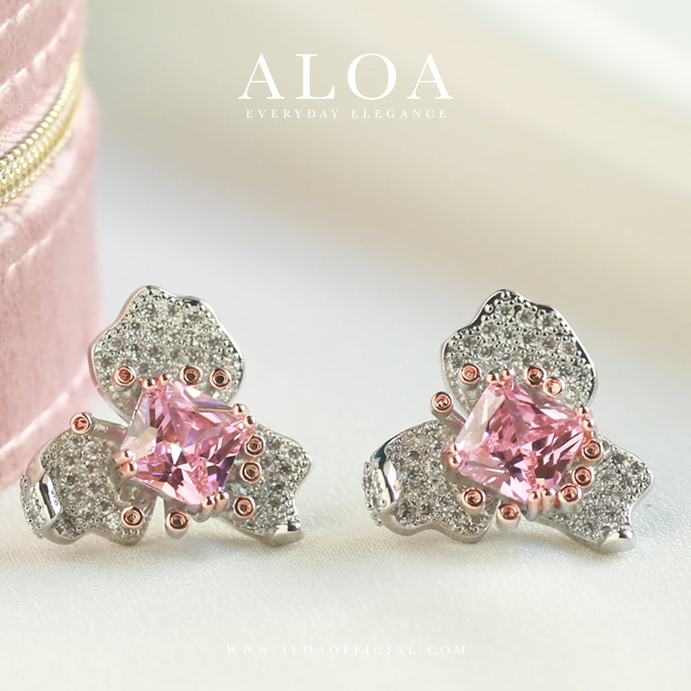 Springtime whisper studs in Pink