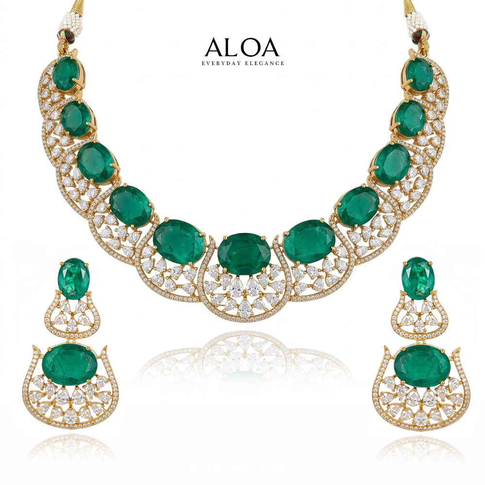 Green Doublet Necklace Set