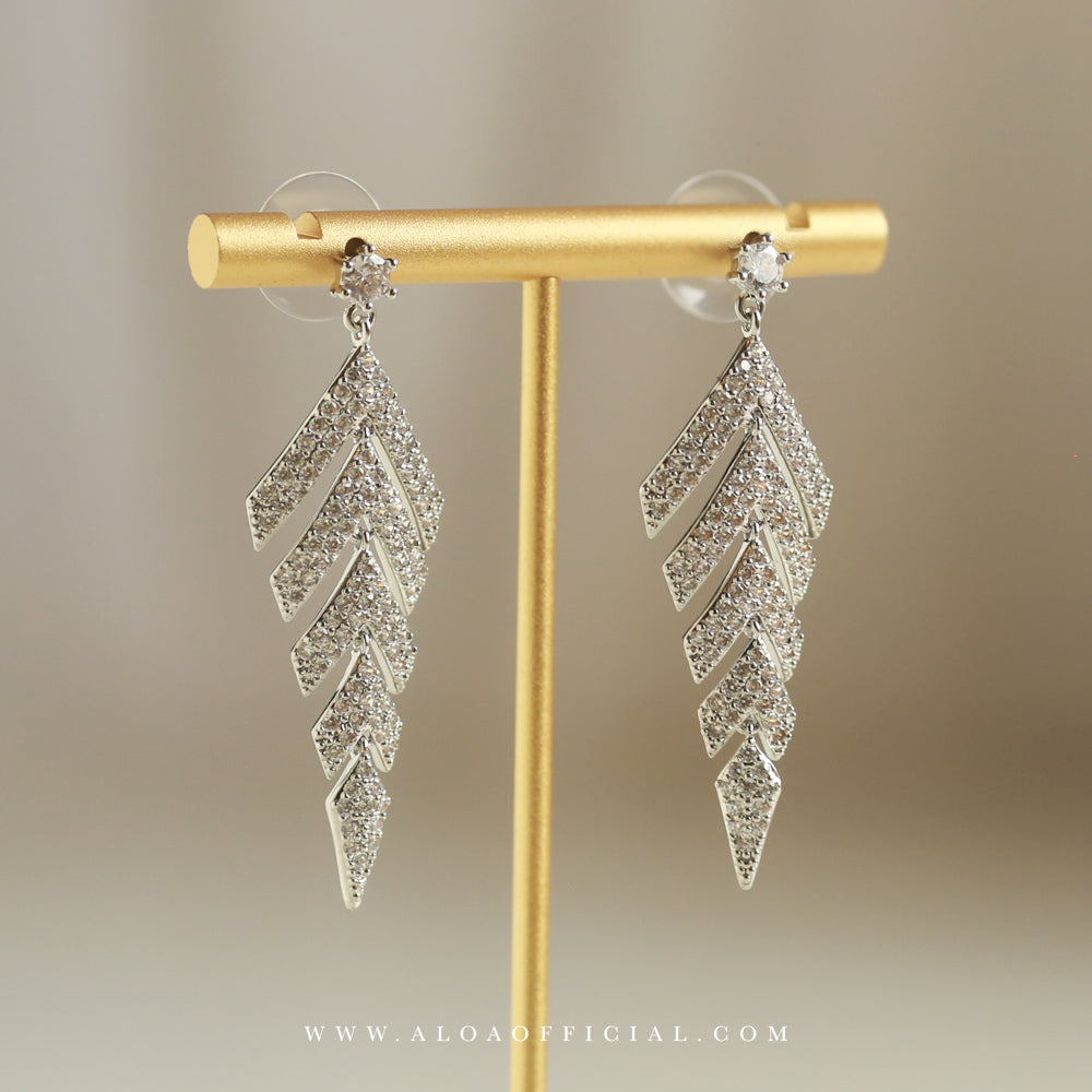 Silver Gemmed CZ Earrings