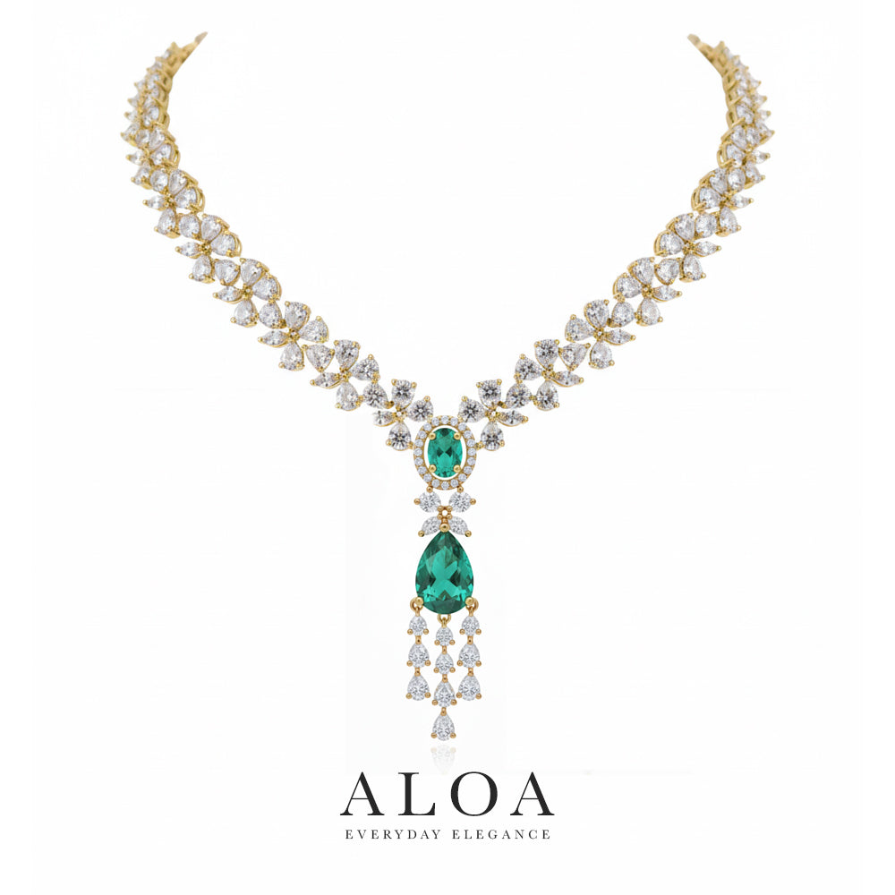 Emerald Cut Diamond Necklace