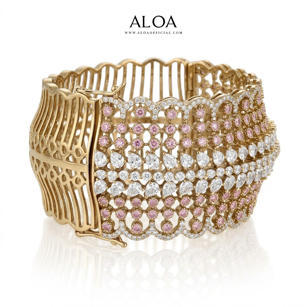 Soft Pink Statement Bracelet