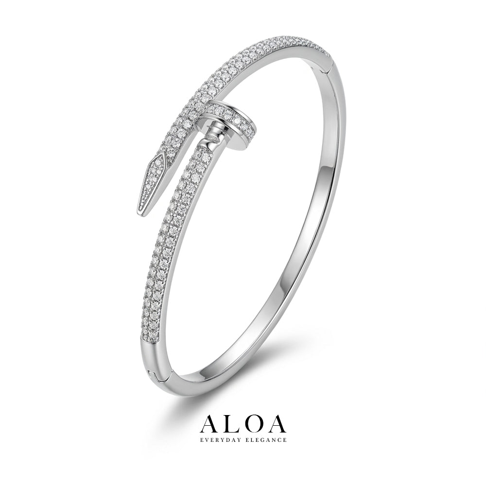Pave Set Nail Bangle