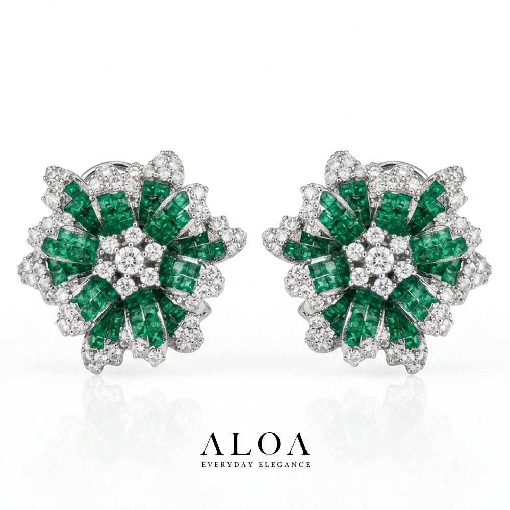 Emerald Blossom Studs