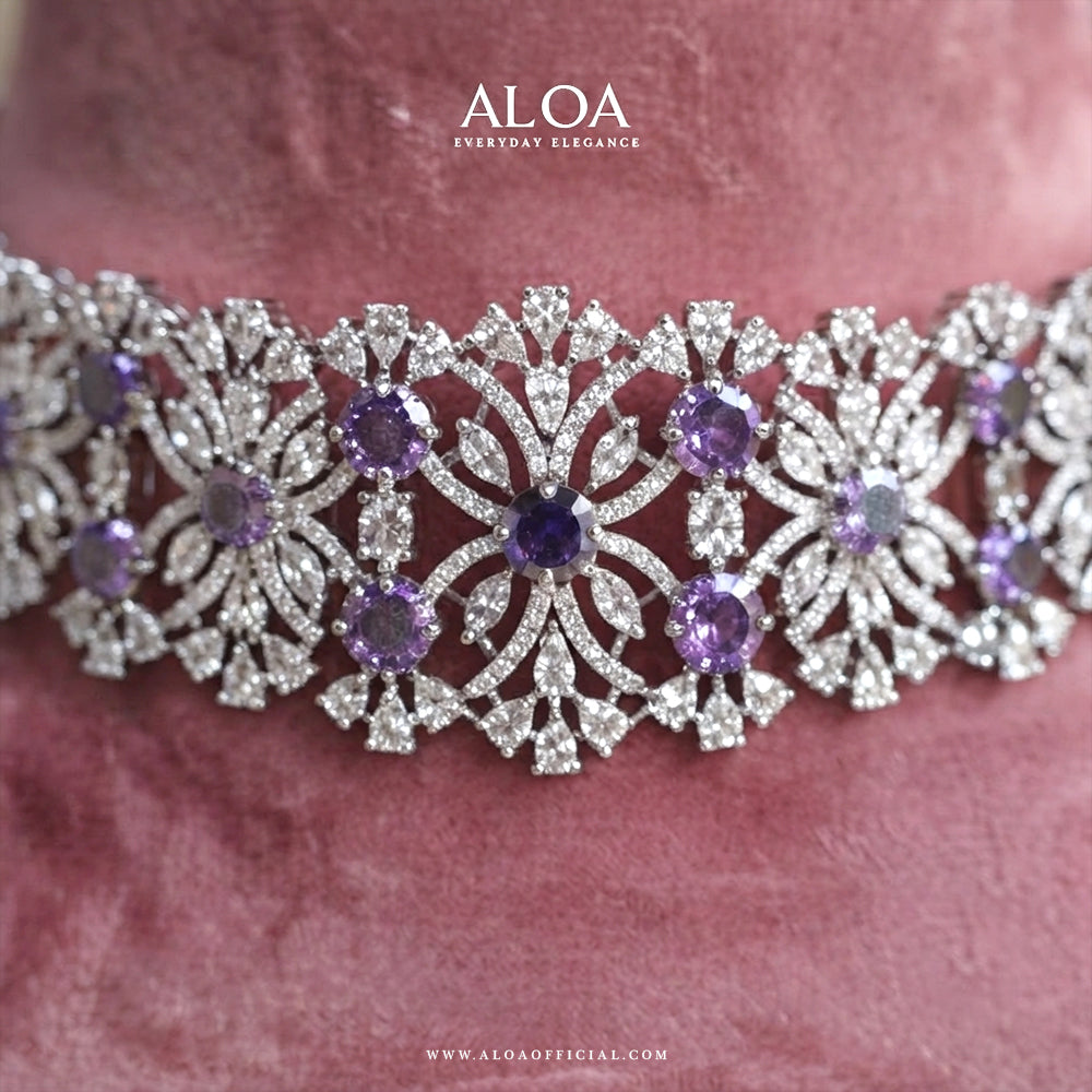 Violet Bloom Choker Set